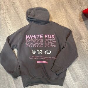 White Fox Boutique Gray and Pink Hoodie